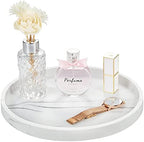 Emibele Vanity Tray, White Round Trays for Bathroom Bedroom Countertop by Emibele
