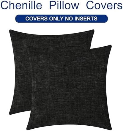 CaliTime Decorative Couch Throw Pillow Covers 24 X 24 Inches Black - Image 6