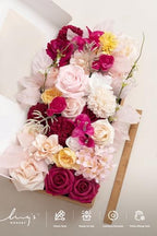 Ling's moment Fake Flowers Box, Faux Artificial Greenery Stems Foam Dahlia Gardenia Roses Silk Hydrangea Ranunculus Fabic Flower for Centerpieces Bouquet Wedding Vase, Hot Pink & Blush, Deluxe Combo - Image 6