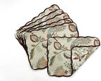 Espresso Feather - Luxury Handcrafted Placemats (Reversible) Cotton Quilted Fabric Machine Washable – Set of 6 – Elegant Home Decor – 14 x 19 inches - Bloom Collection - Image 4