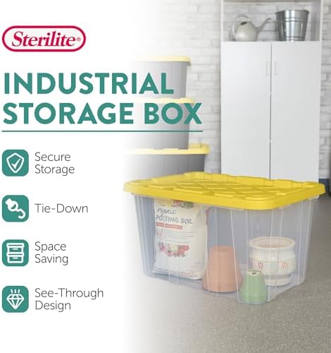 Sterilite 4-Tier Tote Rack & 4-Pack 27 Gallon Storage Box, Shelf and Tote Organizers - Plastic Shelving Unit and Container Bins for Bathroom, Garage, Pantry, Bookshelf, and Bedroom Organization - Image 3