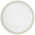 Bodrum Pearls Round Embroidered Placemats Set of 4 – 15" Elegant Table Mats for Dining, Weddings & Special Occasions, Decorative, Wipe-Clean Vinyl Placemats, Antique White/Willow by Unknown