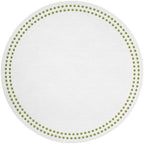 Bodrum Pearls Round Embroidered Placemats Set of 4 – 15" Elegant Table Mats for Dining, Weddings & Special Occasions, Decorative, Wipe-Clean Vinyl Placemats, Antique White/Willow by Unknown