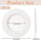 6 Pack Woven Round Rattan Chargers 13 Inch, White - Image 3