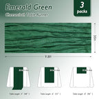 12 Pack Emerald Green Cheesecloth Table Runner 120 Inch Boho Wedding Decor - Image 2