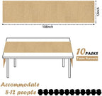 10 Pack Burlap Table Runners - Wedding & Rustic Styles, Farmhouse Party (12 x 108 Inch) - Image 2