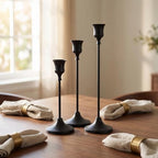 Black Taper Candle Holders 4 Sets(12 Pcs) - Tall Metal Candlestick Holders for Table Centerpiece, Formal Dinner, Wedding, Fireplace Mantel Decor, Fits 3/4 Inch Thick Candles - Image 6