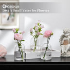 Glasseam Glass Bud Vases for Single Stem Flower, Small Clear Vase Set of 12 - Image 6