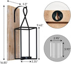 Homemory Wall Candle Sconces Set of 2, Rustic Wood Holders with Glass Decor - Image 3