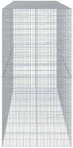 vidaXL Gabion Basket with Cover - Durable Outdoor Rectangular Gabion Cage 137.8"x39.4"x78.7" - Galvanized Iron, Tool-Free Assembly, Uses for Garden, Privacy Screens, Retaining Walls - Image 6