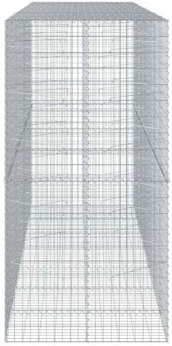 vidaXL Gabion Basket with Cover 137.8"x39.4"x78.7" Galvanized Iron - Image 6