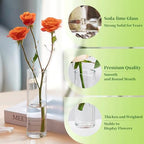 Hewory Cylinder Glass Bud Vases: Set of 12 Small Clear Skinny Single Flower Vase for Centerpieces - Minimalist Bulk Vases for Wedding Birthday Bridal Shower Party Events Table Decor, 5.91"(H)×1.8"(D) - Image 6