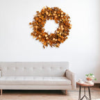 Eucalyptus Wreaths for Front Door Handmade Green Leaves Wreath for Summer, Spring and All Seasons, Greenery Floral Wreath for Wall and Outside (Fall, 26 inch) - Image 3