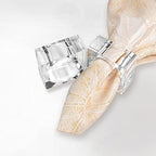 Kitcom Mini Napkin Rings Set of 12 Square-Shaped, Crystal Napkin Ring for Thanksgiving, Christmas, Family Gathering, Wedding Reception, Clear with Gift Box - Image 5