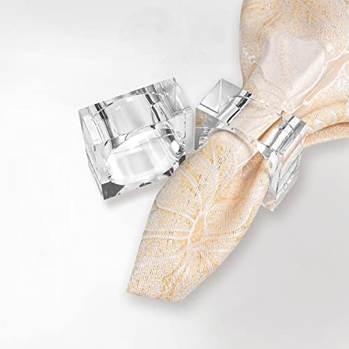 Kitcom Mini Napkin Rings Set of 12 Square-Shaped, Crystal Napkin Ring for Thanksgiving, Christmas, Family Gathering, Wedding Reception, Clear with Gift Box - Image 5