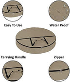 Covers & All Christmas Wreath Storage Bag 12 Oz with Carrying Handle & Dual Zipper - 100% Water Resistant Durable Material Storage Bag - Holiday Xmas Tear Resistant Bag (40" Dia x 7" H, Beige) - Image 2