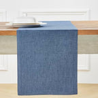 Solino Home 100% Pure Linen Table Runner Blue Denim, Athena 14 x 144 in - Image 2
