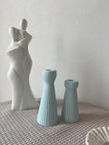 Taper Candle Holders for Candlesticks Ceramic Candle Stick Candle Holder- Set of 2 Decorative Candle Stand for Wedding Decor,Dinner Party and Table Centerpieces,Housewarming Gift Blue by SCBLOOM