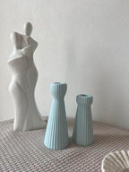 Taper Candle Holders for Candlesticks Ceramic Candle Stick Candle Holder- Set of 2 Decorative Candle Stand for Wedding Decor,Dinner Party and Table Centerpieces,Housewarming Gift Blue by SCBLOOM