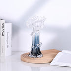 Hand Blown Blue Glass Vase, Unique Art Beautiful Ocean Glass Vase for Coastal Home Decor, Coffee Table, Living Room, Office Decor - 9.8" H (Medium) - Image 2