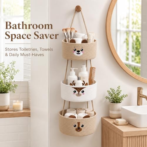 Novabright 3 Tier over The Door Hanging Basket Organizer with Hooks - Image 5