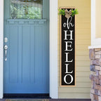 Oh Hello Porch Welcome Sign for Front Door Decor, 45"X9", Wood - Image 5