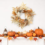Fall Wreath for Front Door, 22 Inch Boho Autumn Harvest Wreath - Image 6