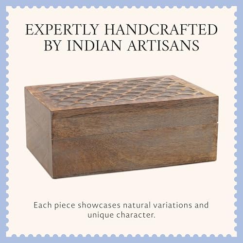 Mela Artisans Scallop Wood Box - Grey Burnt, XL - Image 4