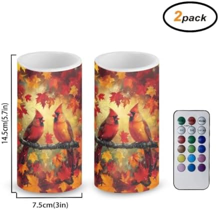 Thanksgiving Flameless LED Pillar Candles with Timer Remote - Image 3
