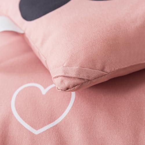 Caressma Pink Comforter Set King Size Black Heart 3pcs with Pillowcase - Image 5