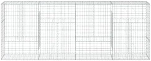 vidaXL Gabion Basket with Cover 157.5"x19.7"x59.1" Galvanized Iron - Image 5