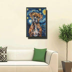 Metal Sign Tin Sign Vintage Wall Art Boxer Night Pup Playful Boxer in A Starry Canvas for Home Den and Seasonal Displays Rustproof Aluminum 8×12 Inches with Metal Frame - Image 2