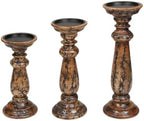 Homebia Design Pillar Candle Holder Set of 3 – 14, 12, 10 Inch – Natural by HomebiaDesigns