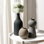 Ceramic Vase Set of 3, Nordic Minimalist Multicolor Vases Home Decor, Rustic Farmhouse Decor Pottery Vases for Bouquet Pampas Grass Dried Fresh Flowers, Living Room, Kitchen, Bedroom, Entryway Mantel by PORCER