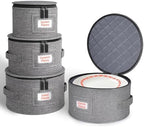 Cirhy Hard Shell China Storage Containers,4-Piece Dish storage Set, Grey by Cirhy