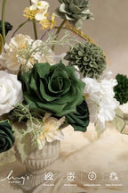 Ling's moment Artificial Wedding Flowers Combo, Emerald & Beige, Grand - Image 3