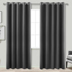 KOUFALL Extra Wide Thermal Soundproof Curtains, 72 x 84 Inch Long Black Out Noise Reducing Blackout Curtains for Bedroom Living Room, 2 Panel Set, Grey by KOUFALL