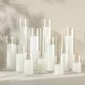 Shihanee 6 Glass Cylinder Vase Pillar Candle,White,Set of 24 by Shihanee
