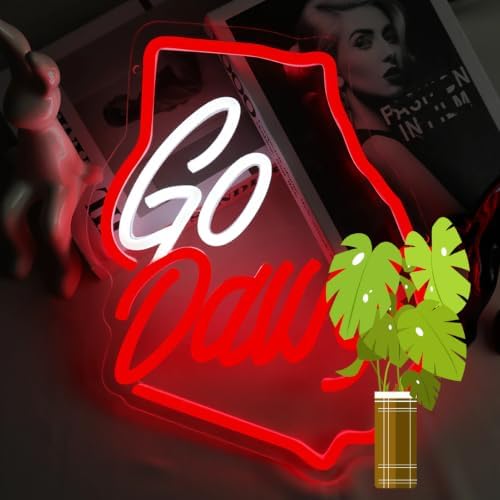 Georgia State Neon Sign Football Decor for Man Cave Fan Room - Image 2