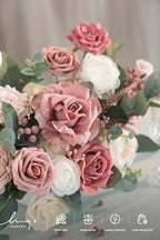 Ling's moment Fake Flowers Box, Cinnamon Rose & Ivory Grand Combo - Image 3