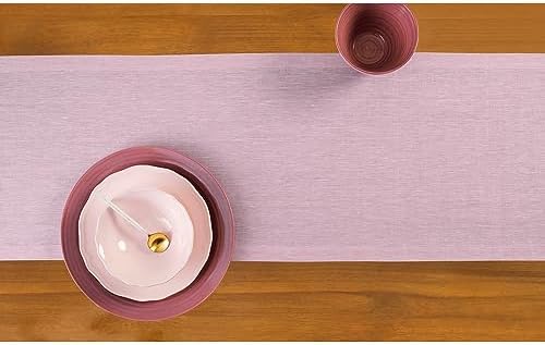 Solino Home 100% Pure Linen Dining Table Runner Pink, Athena 14 x 132 in - Image 3