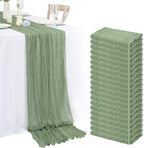 20 Pack Sage Green Cheesecloth Table Runner 120 Inch 10FT Rustic Boho Gauze Cheese Cloth Table Runner for Wedding Party Baby Shower Thanksgiving Christmas Decoration by Lumaycens