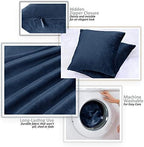 Nestl Throw Pillow Covers, Cozy Velvet Decorative Autumn Pillow Covers 22 x 22 Inches, Soft Solid Couch Pillow Covers for Sofa, Bed and Car, Set of 4 - Navy Blue - Image 3