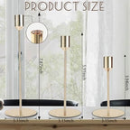 18 Pcs Gold Taper Candle Holders Bulk Vintage Tall Metal Candlestick Holders Set, Candle Stick Holder Decor with 3 Different Heights for Table Centerpiece Wedding Dinner Party Home Mantel Decor - Image 4