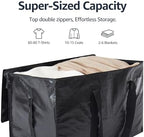 Moving Bags Heavy Duty Extra Large, Moving Boxes, Moving Supplies Essentials, Blue Storage Bins with Lids, Plastic Packing Totes, Storage Bags for Clothes with Handles & Zippers(Black, 6 Pack) - Image 5