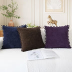 CaliTime Decorative Couch Throw Pillow Covers 22 X 22 Inches Coffee - Image 5
