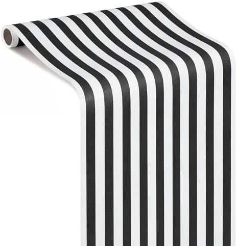 AmazingSpark Striped Table Runner Roll,Black,50' Long X 16" Wide by Unknown
