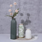 Vintage Ceramic Vase Set of 3, Flower Small Chinoiserie Vase Rustic Modern Farmhouse Centerpiece Decorative Pottery Vases for Table Mantel Entryway Bookshelf Living Room Kitchen Home Decor - Image 4