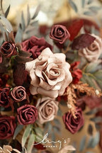 Ling's moment 2PCS Artificial Floral Swags, Burgundy & Dusty Rose - Image 3