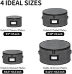 Aokeyee 4-Piece Plate Storage Set, Hard-Shell Dinnerware Organizer, Grey - Image 2